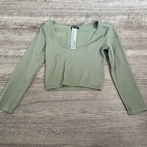 Zara Long Sleeve Cropped Shirt
